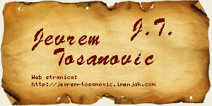 Jevrem Tošanović vizit kartica